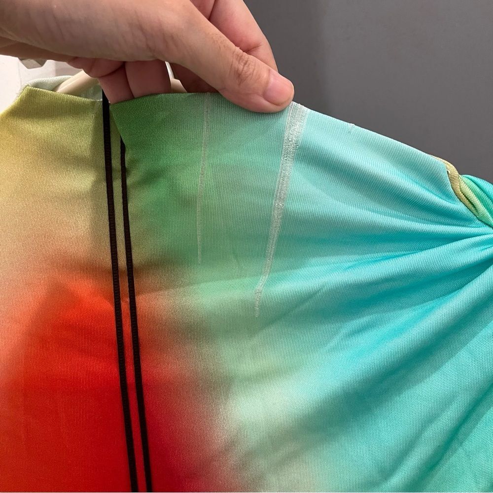 NWT Siedres Maxi Dress Arni Rainbow Tie Dye Abstract Long Sleeve Cutout size S - Picture 4 of 11